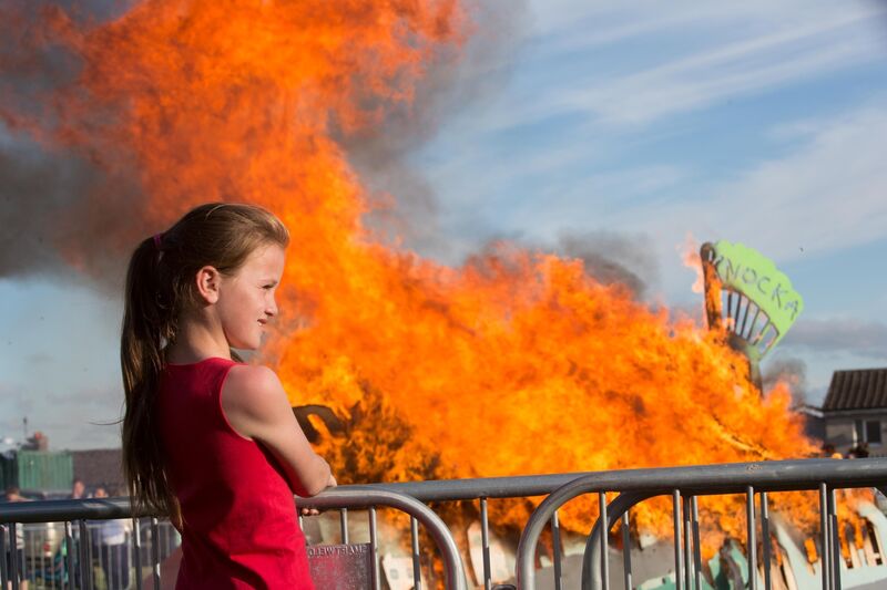 Kasie White, Knocknaheeny enjoying alternative family events for Bonfire Night in Kilmore Road in Knocknaheeny in 2015. Picture: Darragh Kane.