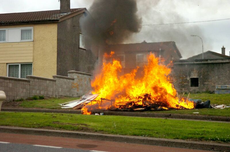 A bonfire on the northside during 'Bonna Night'. Picture: Richard Mills. 
