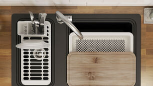 <p> Good Home Romesco, from €213, B&amp;Q. The play of chrome against a dark sink really adds a little layering of character.</p>