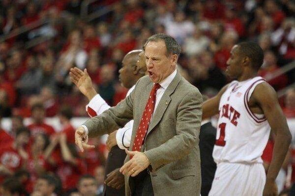 Pete Strickland gets animated during his time at North Carolina State. Strickland has coached at college level for more than 25 years.