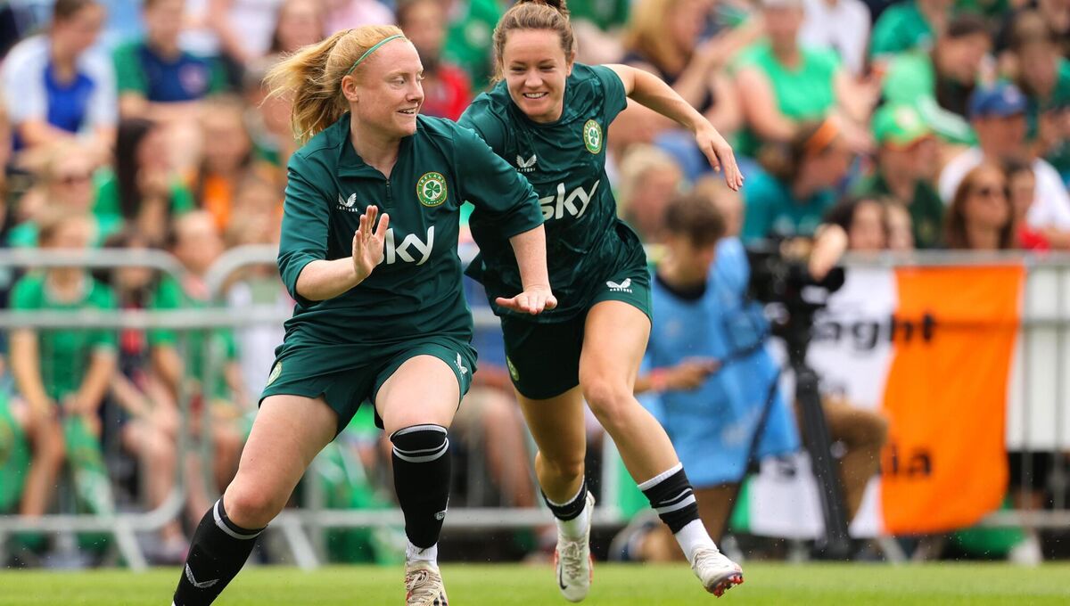 Heather Payne and Amber Barrett. Pic Credit ©INPHO/Ben Brady