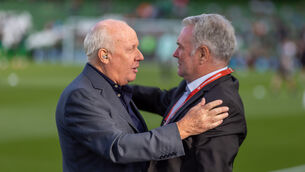 <p>FAREWELL: Liam Brady bids farewell as he says "thanks for the memories" on his last game for RTÈ. </p>