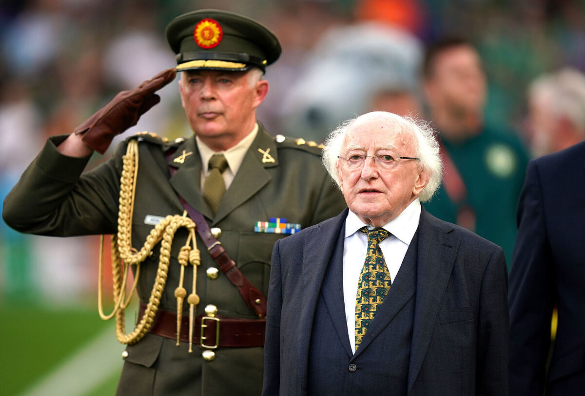 President Michael D Higgins at the Aviva Stadium on Monday before the Republic of Ireland's UEFA Euro 2024 qualifier match with Gibraltar. Picture: Niall Carson/PA