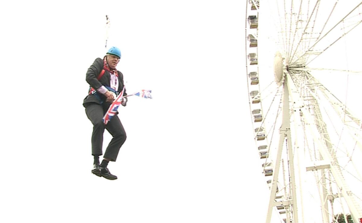 Boris Johnson hanging in mid-air after he got stuck on a zipwire at an Olympic event in August 2012. Picture: Ben Kendall/PA Wire Boris Johnson hanging in mid-air after he got stuck on a zipwire at an Olympic event in August 2012. Picture: Ben Kendall/PA Wire