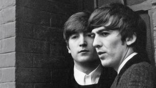 <p>One of the pictures the Eyes of the Storm exhibition and book: John Lennon and George Harrison, Paris. 1964. Picture: Paul McCartney</p>