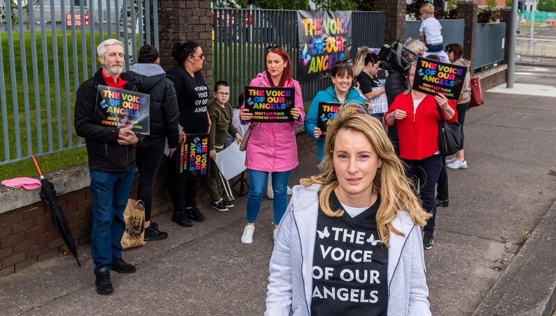 Laura Kelleher is one of the bereaved parents of 18 babies whose organs were incinerated in Belgium along with clinical waste, protested outside Cork University Maternity Hospital last year. Picture: Andy Gibson. Laura Kelleher is one of the bereaved parents of 18 babies whose organs were incinerated in Belgium along with clinical waste, protested outside Cork University Maternity Hospital last year. Picture: Andy Gibson.