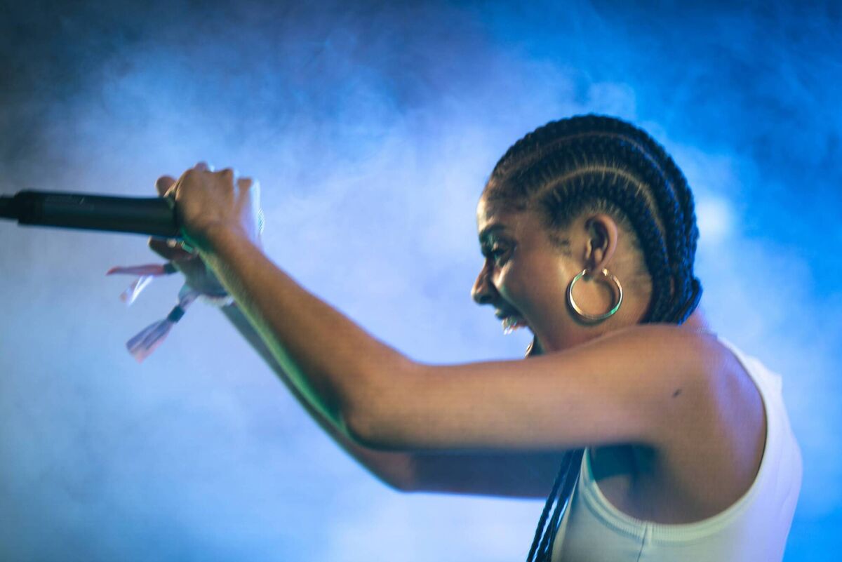  Aby Coulibaly performing at the Hennessy Hip Hop stage at Body &amp; Soul. Picture: Scott Dagg 