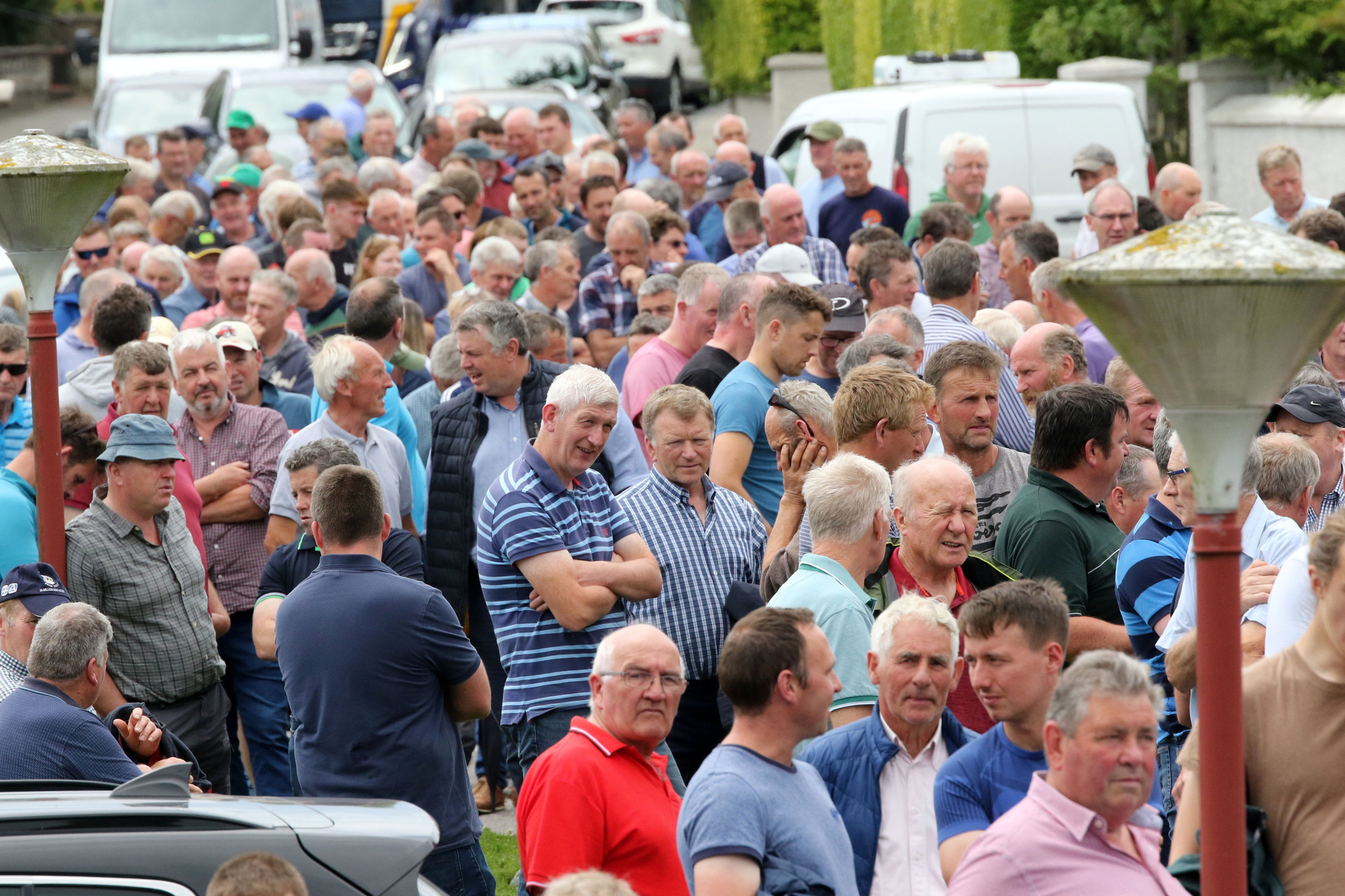 Farmers protesting at Kerry Group's offices in Charleville, Co Cork. 