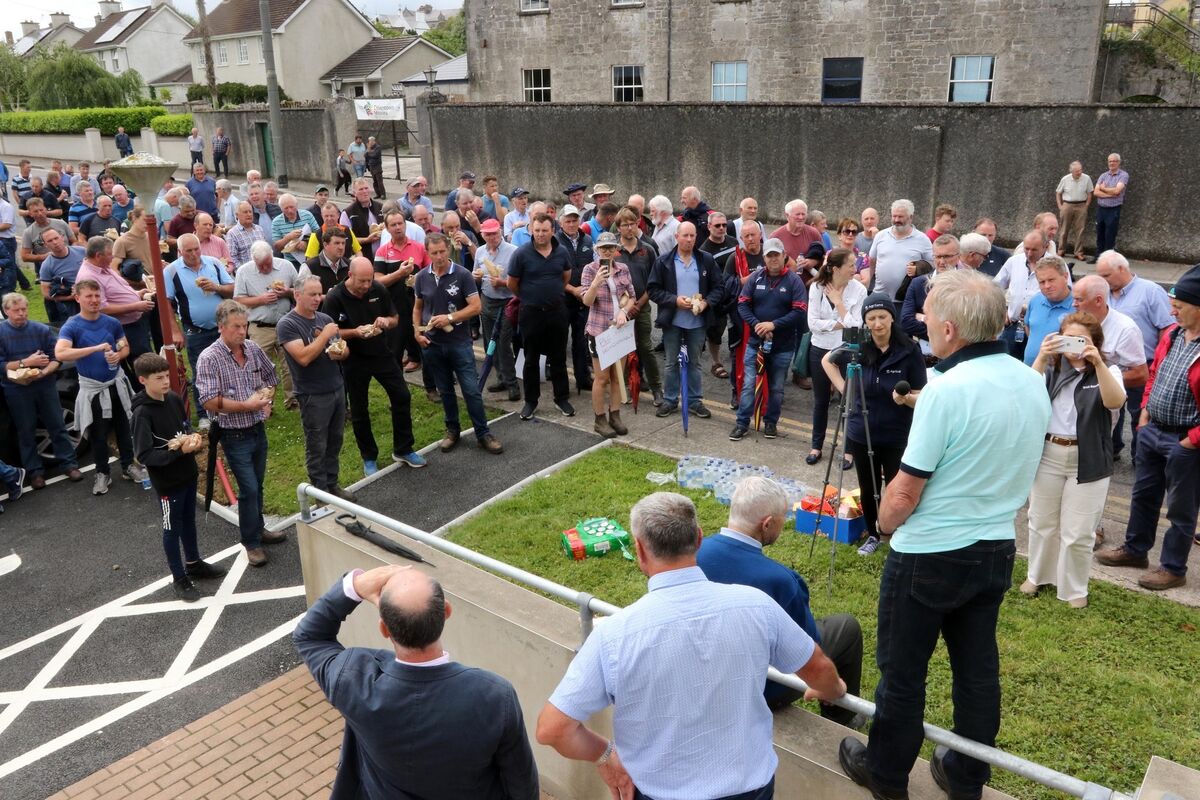 Farmers' milk price protest at Kerry Group offices in Charleville. Picture: Brendan Gleeson