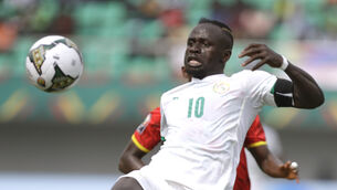 <p>AT THE DOUBLE: Senegal captain Sadio Mane. (AP Photo/Sunday Alamba)</p>