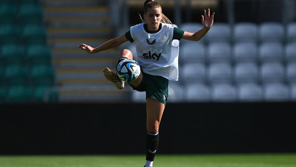 Chloe Mustaki during a Republic of Ireland women training session.