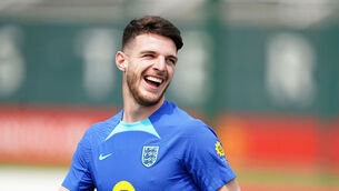 <p>TUG OF WAR? Declan Rice. Pic: Martin Rickett/PA Wire.</p>