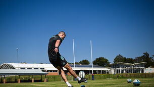 <p>ONE GAME AT A TIME: Sam Prendergast is only thinking about the England game. Pic: Harry Murphy/Sportsfile</p>