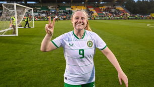 <p>SENSE OF RELIEF: Amber Barrett opened up to an overwhelming sense of relief after scoring for the first time since the iconic playoff strike at Hampden Park that secured her country’s place at the upcoming World Cup. Pic: Stephen McCarthy/Sportsfile</p>