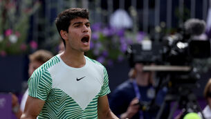 Carlos Alcaraz is into the final at Queen’s Club (Steven Paston/PA)