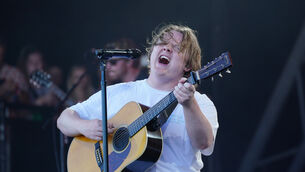 Lewis Capaldi performing on the Pyramid Stage, at the Glastonbury Festival (Yui Mok/PA)