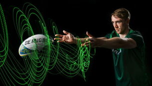 <p>TEARING TERRY: Rugby 7's player Terry Kennedy poses for a portrait during the European Games team day for Team Ireland. Pic: David Fitzgerald/Sportsfile</p>