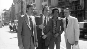<p>BOYCOTT: Nikki Pilic (left) in the Strand with ATP board members, Cliff Drysdale, Arthur Ashe and Jack Kramer. Pic: PA</p>