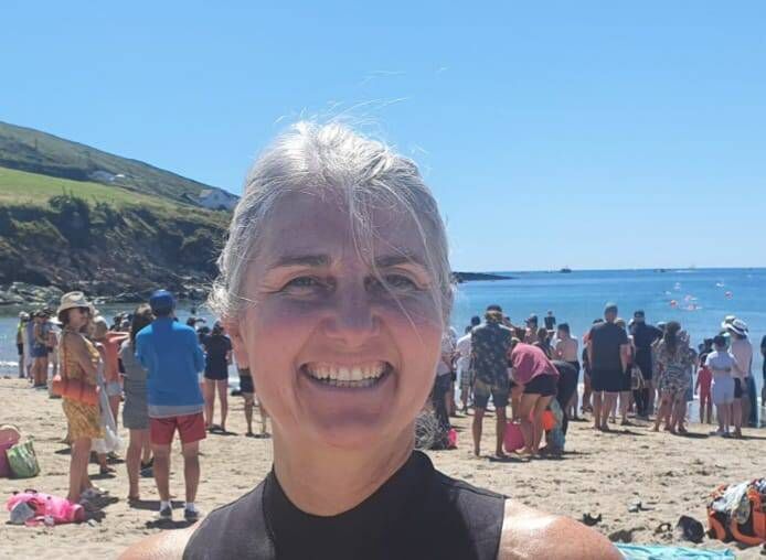Carol Sheeran was swimming at Red Strand on Sunday after 5pm when she saw two people far out to sea and heard them shout for help. Carol Sheeran was swimming at Red Strand on Sunday after 5pm when she saw two people far out to sea and heard them shout for help.