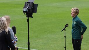 <p>IN THE SPOTLIGHT: Republic of Ireland manager Vera Pauw pictured during a press conference after the World Cup squad was named, at the UCD Bowl, Dublin. Pic: Lorraine O'Sullivan/PA Wire</p>