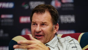 <p>Sir Nick Faldo during a press conference on the Pro-Am day ahead of the Betfred British Masters at The Belfry.</p>