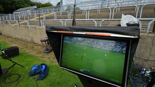<p>GAA GONE?: The game between Kildare and Monaghan being broadcast on a GAAGO. Photo by Brendan Moran/Sportsfile</p>