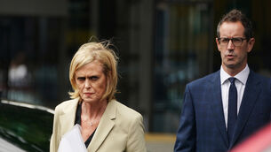 <p>RTE commercial director Geraldine O’Leary and interim deputy director general Adrian Lynch (PA)</p>