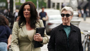 <p>RTÉ audit and risk committee chairwoman Anne O'Leary and former chairwoman of the RTÉ board Moya Doherty arriving for yesterday's PAC meeting at Leinster House. Picture: Brian Lawless/PA</p>