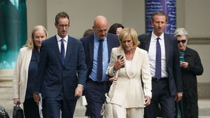 <p>RTE board members and executives leaving the Committee on Tourism, Culture, Arts, Sport and Media at Leinster House, Dublin, on the controversy around Ryan Tubridy's misreported salary payments. Picture: Brian Lawless/PA Wire</p>