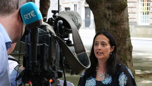<p>Catherine Martin, Minister for Tourism and Culture speaks to the media (PA)</p>