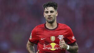 <p>IN DEMAND: Dominik Szoboszlai of RB Leipzig looks on during the DFB Cup final earlier this month. Pic: Maja Hitij/Getty Images</p>