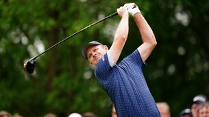 <p>'GUTSY': Justin Rose fought back from a terrible start to share the halfway lead in the Betfred British Masters at The Belfry. Pic: David Davies/PA</p>