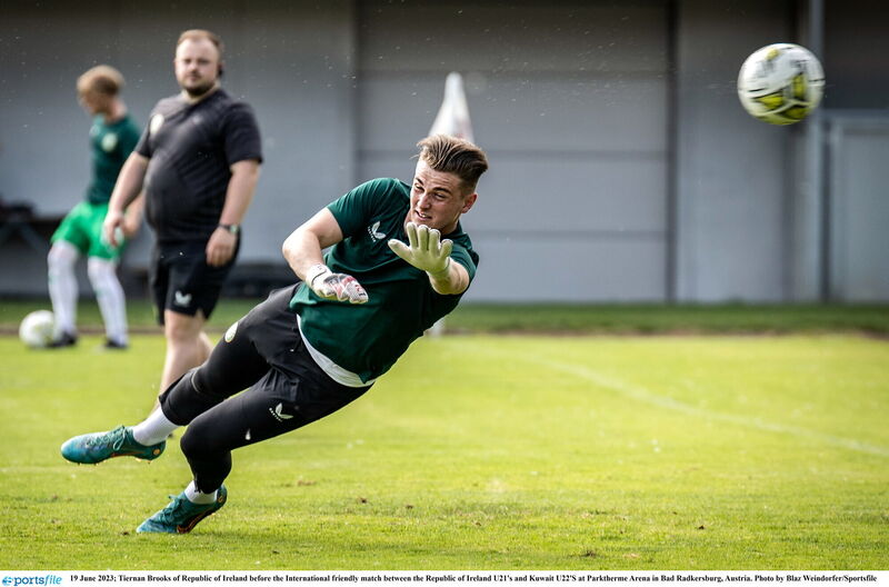 Tiernan Brooks before the International friendly match between the Republic of Ireland U21's and Kuwait U22'S. Photo by Blaz Weindorfer/Sportsfile Tiernan Brooks before the International friendly match between the Republic of Ireland U21's and Kuwait U22'S. Photo by Blaz Weindorfer/Sportsfile