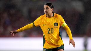 <p>CAPTAIN: Sam Kerr says she would 'love' to wear the 'OneLove' armband during Australia's World Cup campaign but will not 'put the team at risk' by doing so. Pic: John Walton/PA Wire</p>