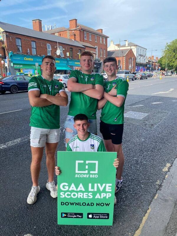 Fergus Grimes with some fans of Score Beo, the GAA news app causing a sensation among GAA fans. 