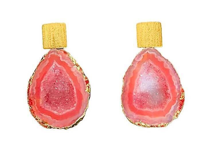 ‘Rocks in the Sky’ orange earrings, Magpie Rose Jewellery, €80 ‘Rocks in the Sky’ orange earrings, Magpie Rose Jewellery, €80