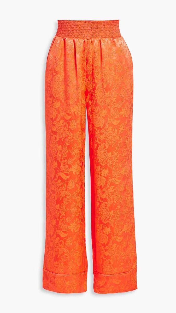Alice + Olivia ‘Willis’ satin-jacquard wide-leg trousers, The Outnet, were €449; now €180 Alice + Olivia ‘Willis’ satin-jacquard wide-leg trousers, The Outnet, were €449; now €180