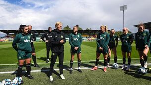 <p>FINAL FRIENDLY: Manager Vera Pauw speaks to her players during a Republic of Ireland women training session at Tallaght Stadium in Dublin. Photo by Stephen McCarthy/Sportsfile</p>
