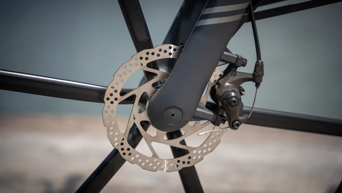 The Honbike Uni4 has disc breaks for more effective stopping power. Picture: Noel Campion.