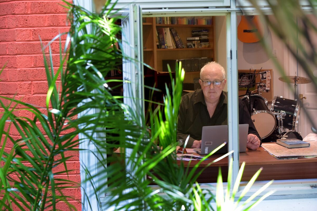 Joseph O'Connor at his desk in the room at the end of his garden where he writes. Pic: Moya Nolan Joseph O'Connor at his desk in the room at the end of his garden where he writes. Pic: Moya Nolan