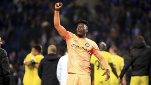 <p>WANTED MAN: Inter Milan's goalkeeper Andre Onana. Pic: AP Photo/Luis Vieira</p>