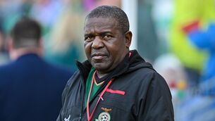 <p>INVESTIGATION: Zambia head coach Bruce Mwape before the friendly match against Ireland last month. Pic: Brendan Moran/Sportsfile</p>