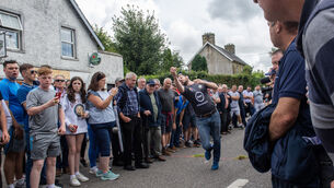 <p> Thomas Mackle ( Armagh ) in action during the Mens Senior All-Ireland Road Bowling final at Ballincurrig, Co Cork. Picture Dan Linehan</p>