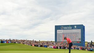 <p> Jon Rahm of Spain at Lahinch in 2019</p>