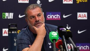 <p>DEEP THINKER: Tottenham Hotspur manager Ange Postecoglou during a press conference at Tottenham Hotspur Training Centre. Pic: PA</p>