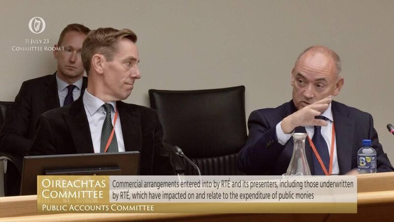 Ryan Tubridy and his agent Noel Kelly before the PAC Ryan Tubridy and his agent Noel Kelly before the PAC