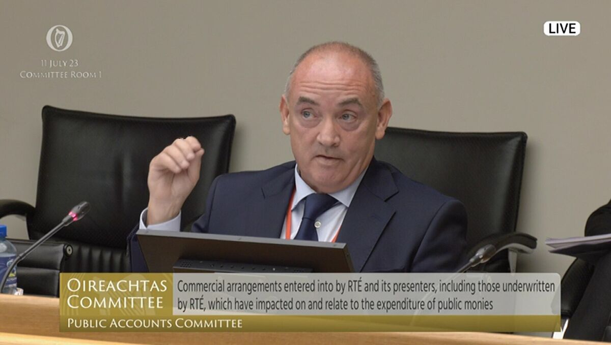 Ryan Tubridy's agent Noel Kelly giving evidence to the Public Accounts Committee