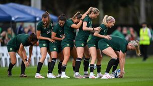 <p>NEW DOCUMENTARY: Players, from left, Niamh Fahey, Abbie Larkin, Marissa Sheva, Katie McCabe, Megan Connolly, Denise O'Sullivan and Louise Quinn during a Republic of Ireland open training session at Meakin Park in Brisbane, Australia, ahead of the start of the Fifa Women's World Cup 2023. Pic: Stephen McCarthy/Sportsfile</p>
