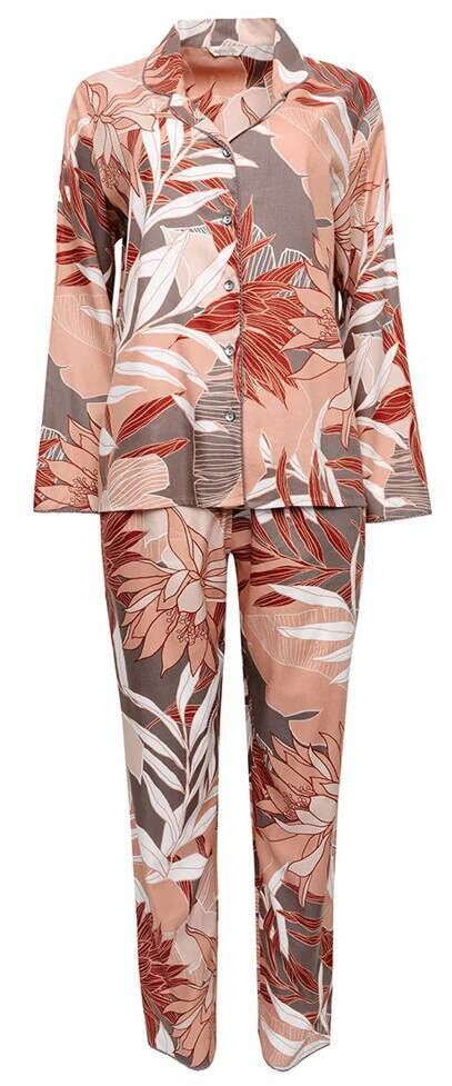 Evette lace trim leaf print pyjama set, Cyberjammies, €62.95