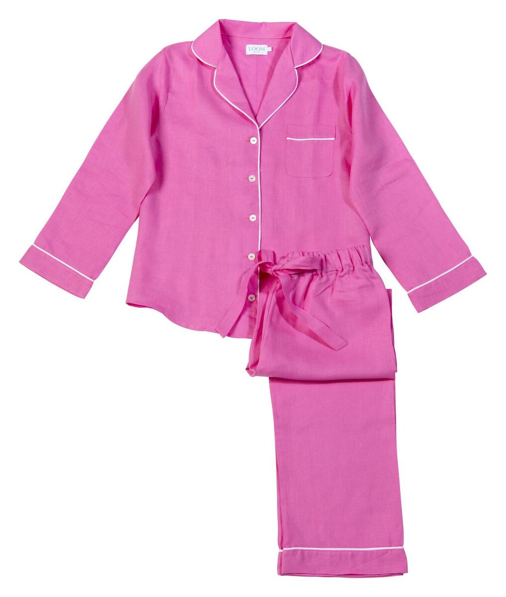 Fuchsia pink linen pyjama set, Loom Irish Linen, €175